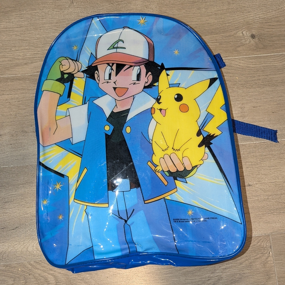 Vintage Pokémon Backpack 2000 with Pikachu & Ash Design